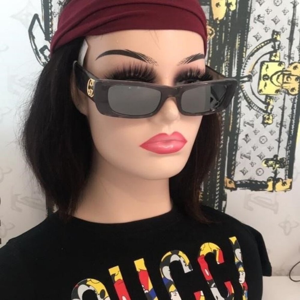 New Authentic Gucci GG0516S 002 Grey Silver Mirror Oversized Sunglasses